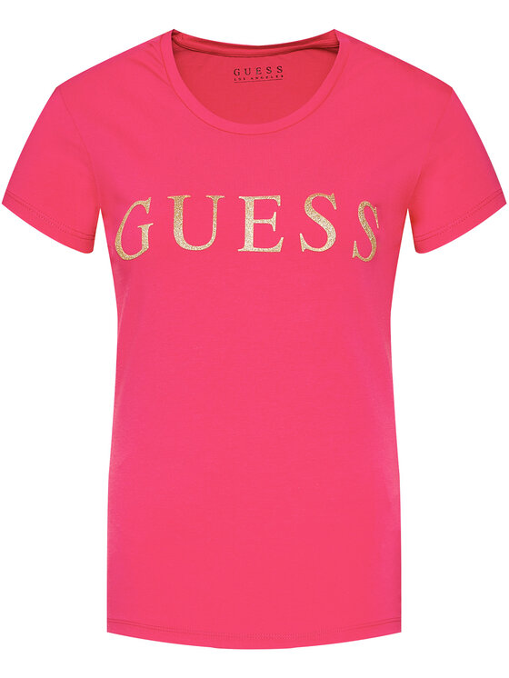 Guess Guess Tričko Angelika W0YI0L J1300 Ružová Slim Fit