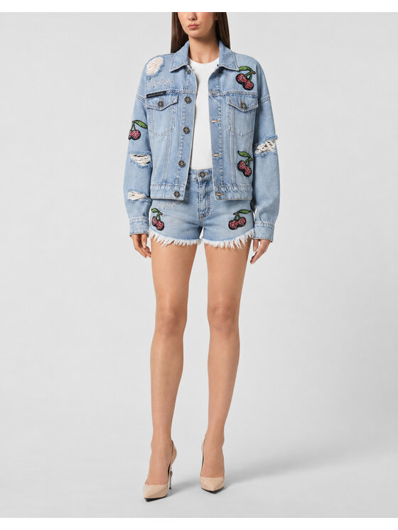 PHILIPP PLEIN PHILIPP PLEIN Kurtka jeansowa 31763 Niebieski Regular Fit