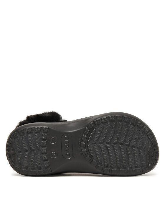 Crocs Crocs Шльопанці Classic Platform Fuzz Lined Clog 212854 Чорний