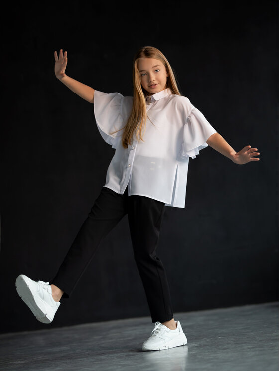 SLY SLY Bluzka 3S-112 Biały Classic Fit
