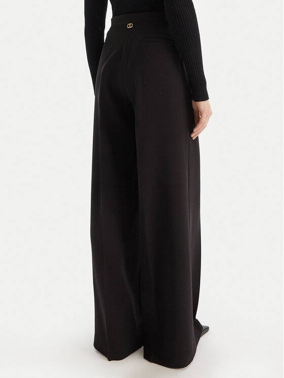 TWINSET TWINSET Palazzo nohavice 252TT2401 Čierna Wide Leg