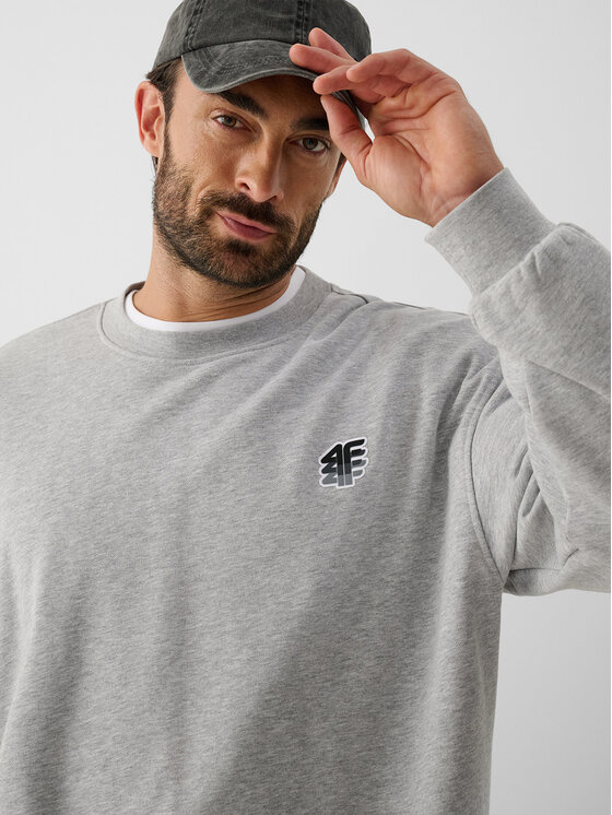 4F 4F Bluza IRON MODE Szary jasny Loose Fit