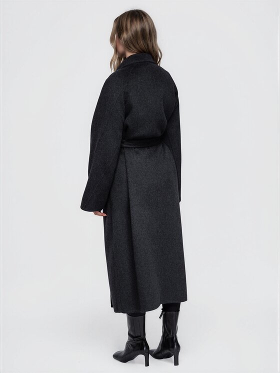 Ombre Ombre Płaszcz przejściowy OW-CT-E0035 Czarny Relaxed Fit