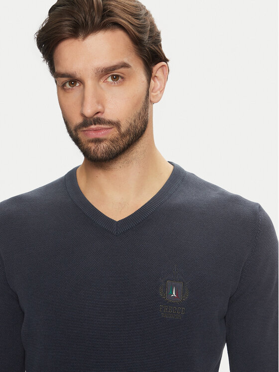 Aeronautica Militare Aeronautica Militare Тениска с дълъг ръкав 242MA1512L463 Тъмносин Regular Fit