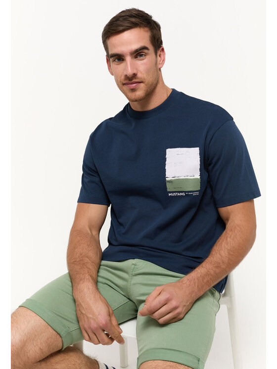 Mustang Mustang T-shirt ALVARADO Blu Loose Fit