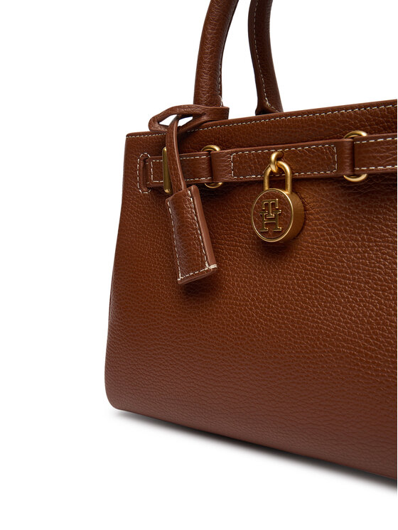 Tommy Hilfiger Tommy Hilfiger Τσάντα American Icon Mini Tote Leather AW0AW17926 Καφέ