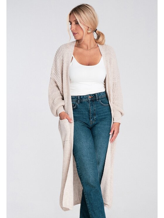FIGL FIGL Kardigán M1239 Béžová Regular Fit