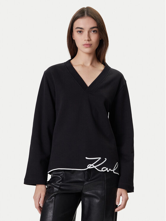 KARL LAGERFELD KARL LAGERFELD Mikina A4W20040 Černá Regular Fit