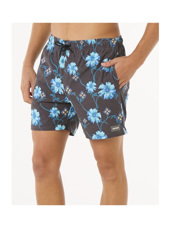Rip Curl Rip Curl Szorty kąpielowe Surf Revival Floral Volley Czarny Regular Fit