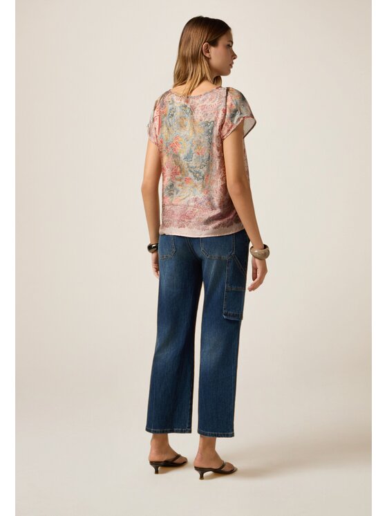 Oltre Oltre Blusa 2021J000786N0R6 Rosa Regular Fit