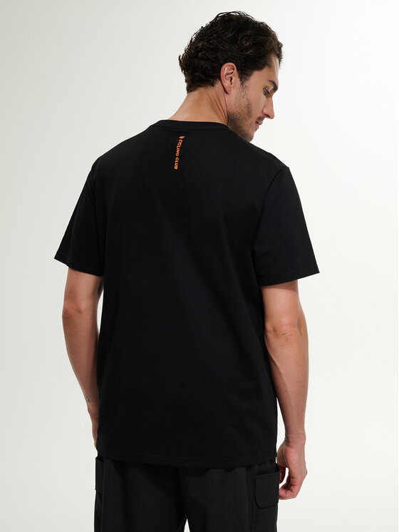 4F 4F T-Shirt WHEEL & WAVE Czarny Relaxed Fit