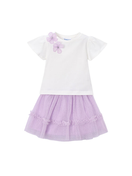 Mayoral Mayoral Set majica i suknja 3946 Ljubičasta Regular Fit