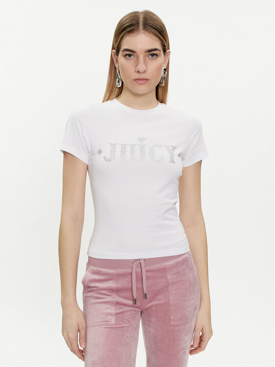 Juicy Couture Juicy Couture T-Shirt Ryder Rodeo JCBCT223826 Bílá Slim Fit