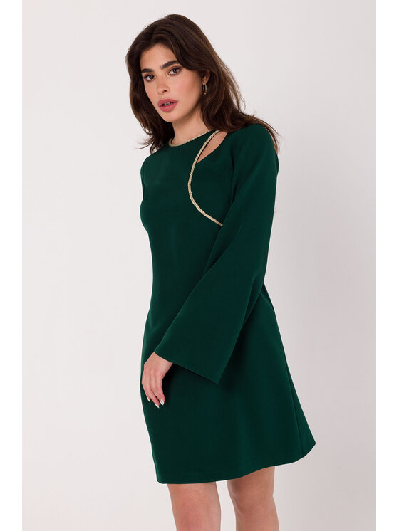 Makover Makover Každodenné šaty K181 Zelená Modern Fit