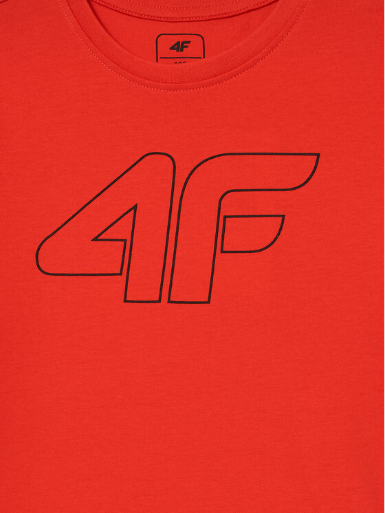 4F 4F T-Shirt 4FJWMM00TTSHM1627 Červená Regular Fit