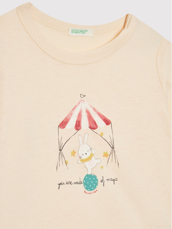 United Colors Of Benetton United Colors Of Benetton Μπλουζάκι 3ATNA1018 Μπεζ Regular Fit