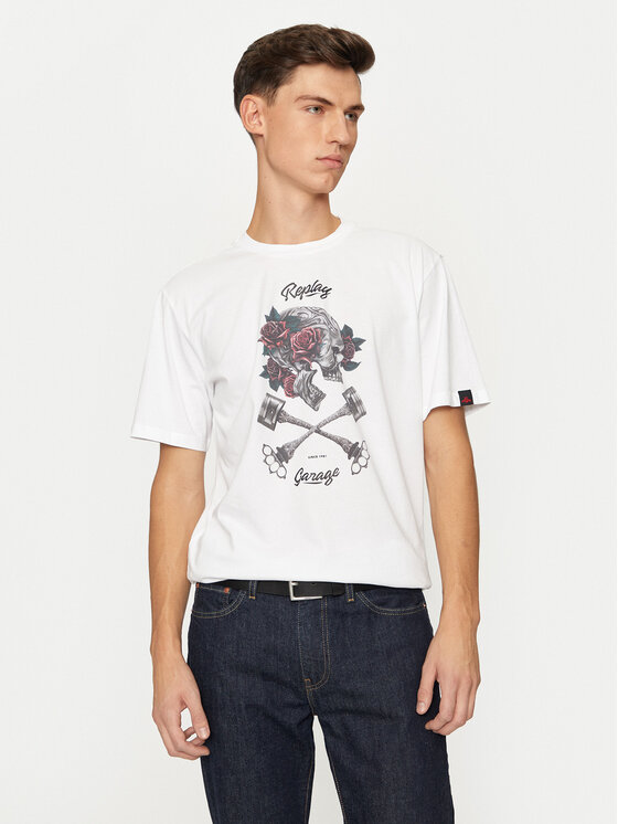 REPLAY REPLAY T-särk M6954 .000.23740P Valge Regular Fit