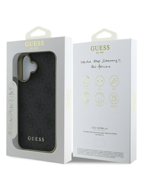 Guess Guess Etui na telefon iPhone 16 Czarny