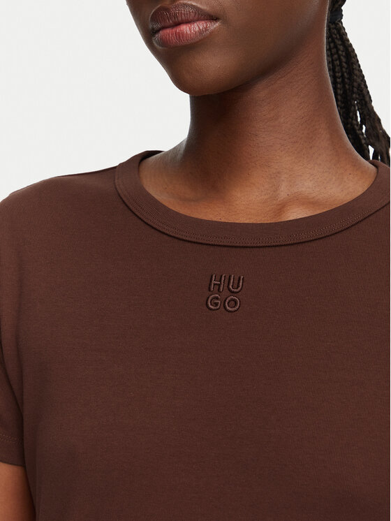 HUGO HUGO T-shirt Deloris 50512002 Marrone scuro Regular Fit
