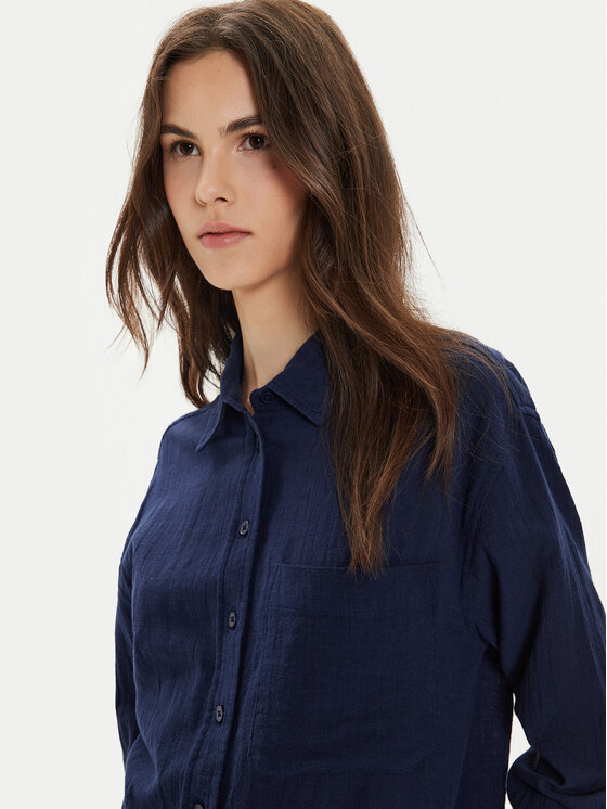 Gina Tricot Gina Tricot Hemd 22624 Dunkelblau Loose Fit