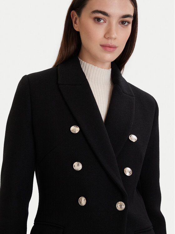 Morgan Morgan Вълнено палто 252-GATIM.F Черен Regular Fit