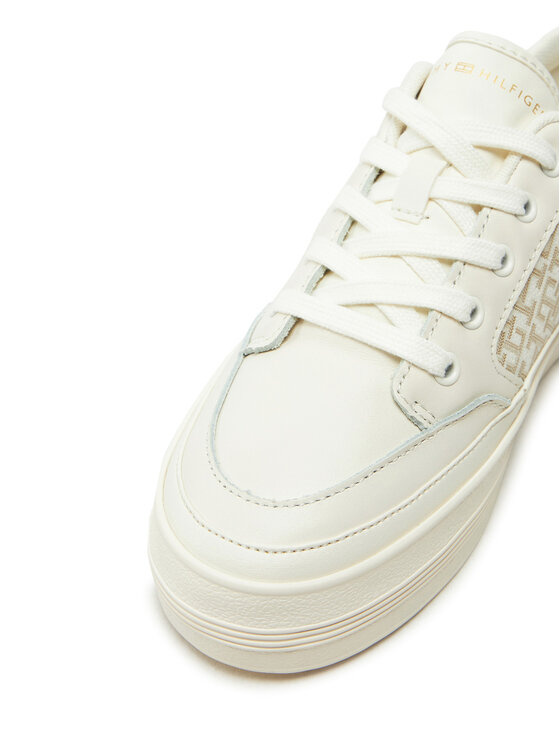 Tommy Hilfiger Tommy Hilfiger Снікерcи Vulc Leather Sneaker Monogram FW0FW08331 Écru