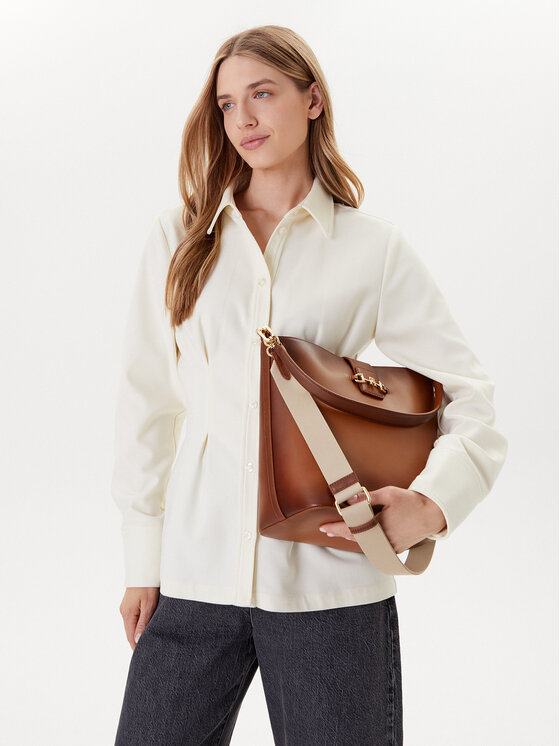 Tommy Hilfiger Tommy Hilfiger Borsetta Heritage Leather Bucket Burn AW0AW17397 Marrone