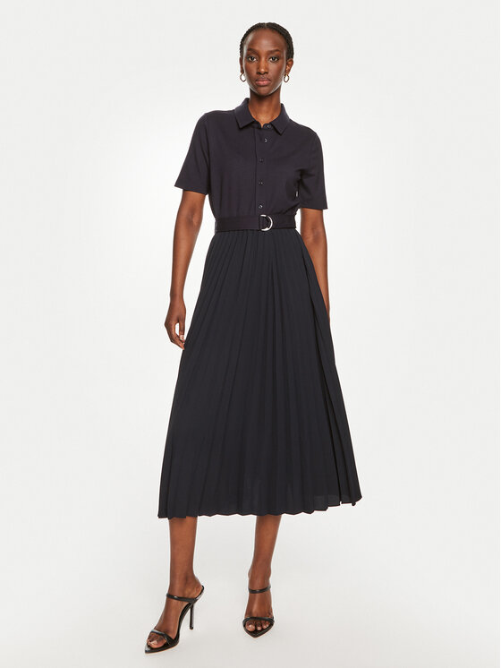 Tommy Hilfiger Tommy Hilfiger Рокля тип риза WW0WW43007 Тъмносин Regular Fit