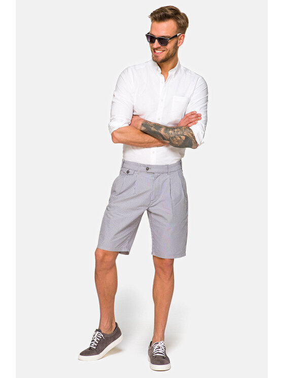 Lancerto Lancerto Szorty materiałowe Borneo Szary Regular Fit