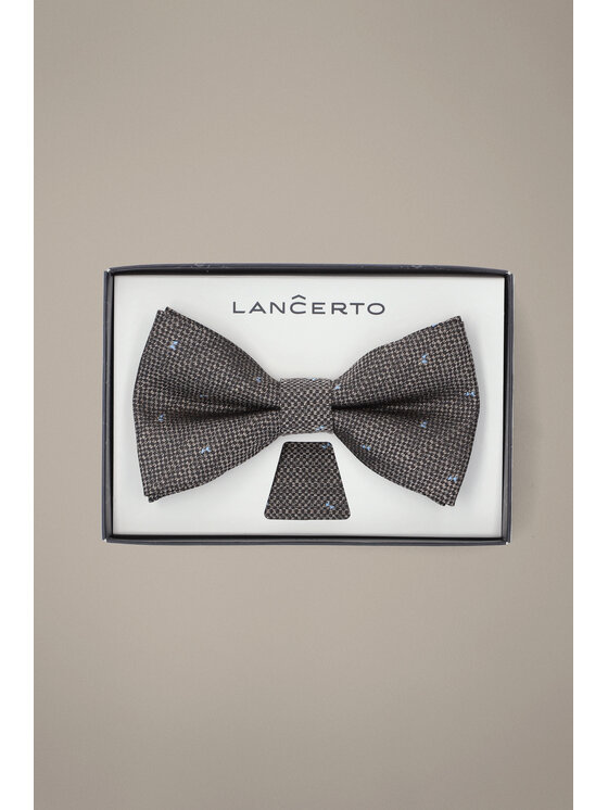 Lancerto Lancerto Komplet mucha i poszetka Mucha Brązowa MU090126000024 Brązowy
