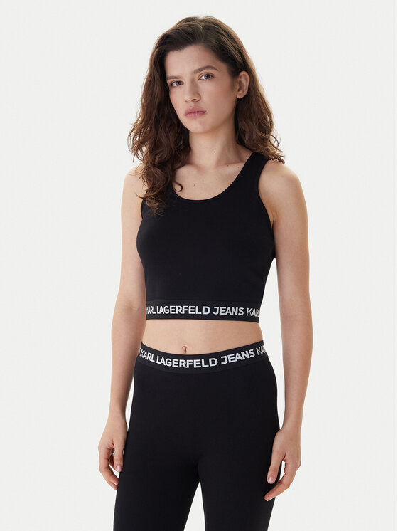 Karl Lagerfeld Jeans Top B1W17048 Negru Slim Fit