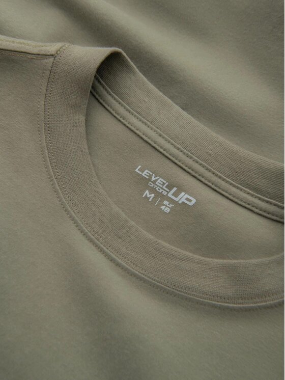 Ombre Ombre S dlouhým rukávem OM-LSBC-0129 Khaki Loose Fit