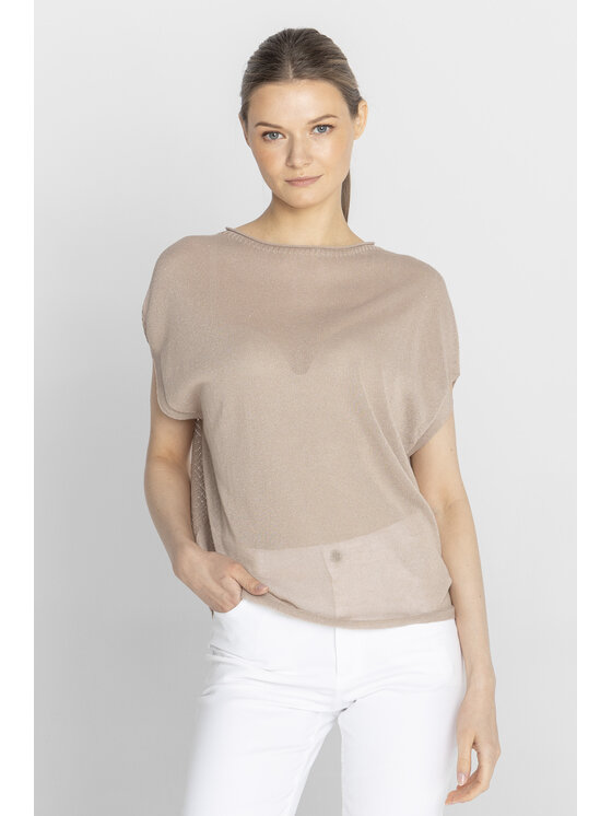 Deni Cler Milano Deni Cler Milano Sweter T-DC-S219-F2-20-18-1 Beżowy Regular Fit