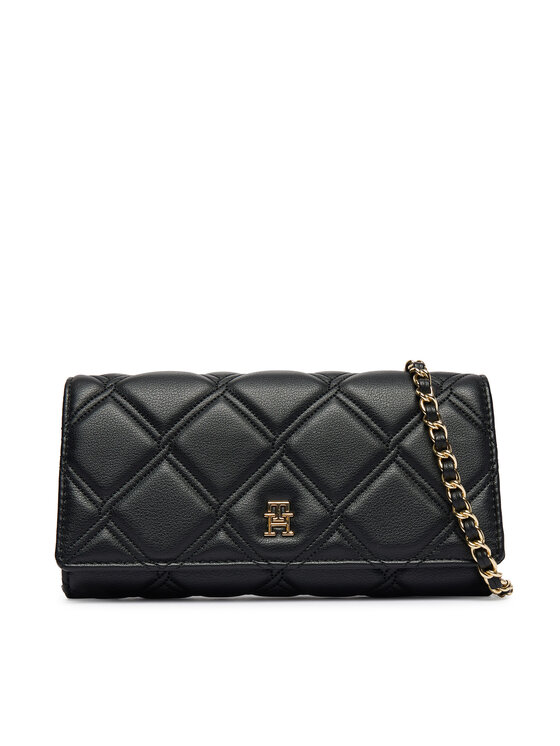 Tommy Hilfiger Geantă Th Feminine Wallet On Chain AW0AW18795 Negru