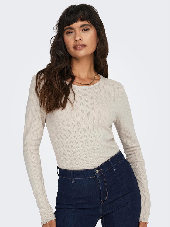ONLY ONLY Bluzka Carlotta 15291987 Beżowy Regular Fit
