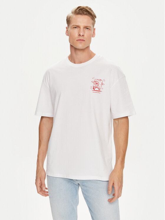 Jack&Jones Jack&Jones Majica Bradley 12264405 Bela Wide Fit