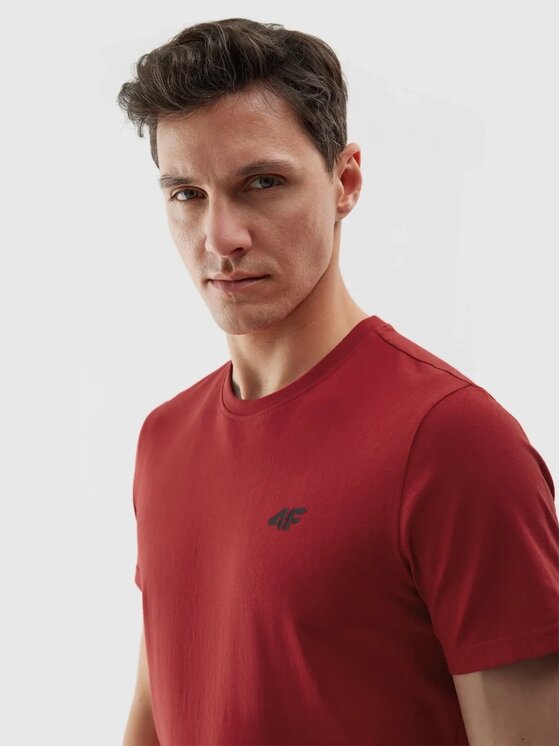4F 4F T-shirt 4FWSS26TTSHM4215-61S Rosso Regular Fit