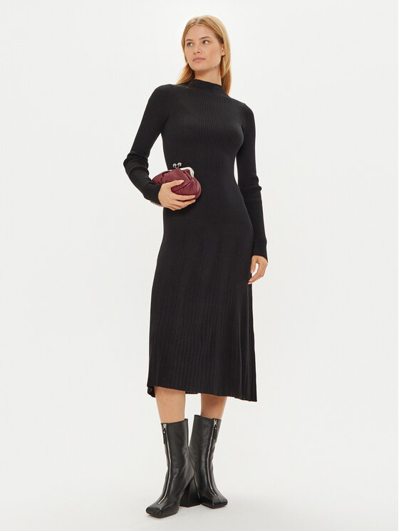 MAX&Co. MAX&Co. Rochie tricotată 2426326013200 Negru Slim Fit