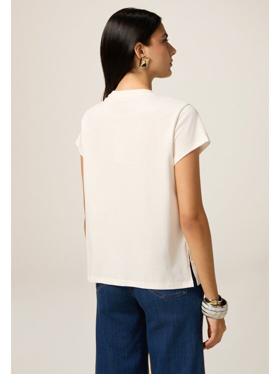 Oltre Oltre T-shirt G019J004376N011 Bianco Regular Fit