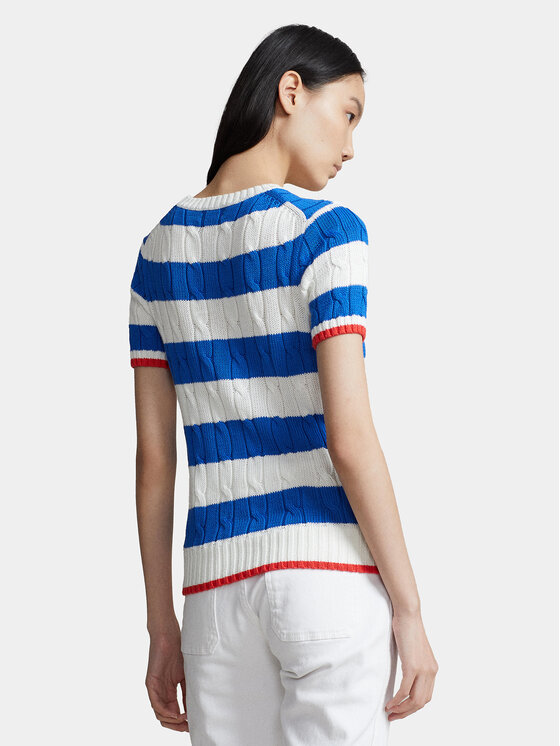 Polo Ralph Lauren Maglione Strpe Pkt T 211924445001 Bianco Slim