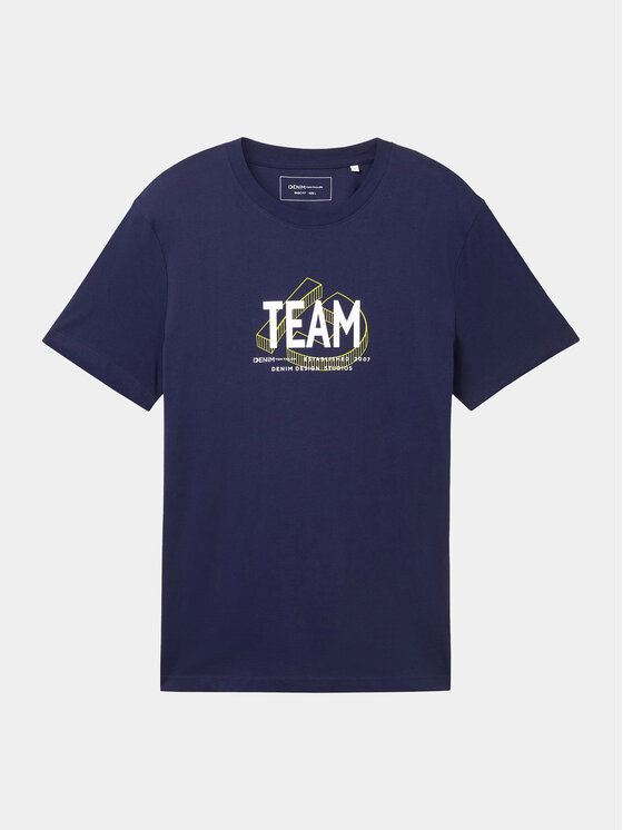Tom Tailor Denim Tom Tailor Denim T-Shirt 1040838 Granatowy Regular Fit