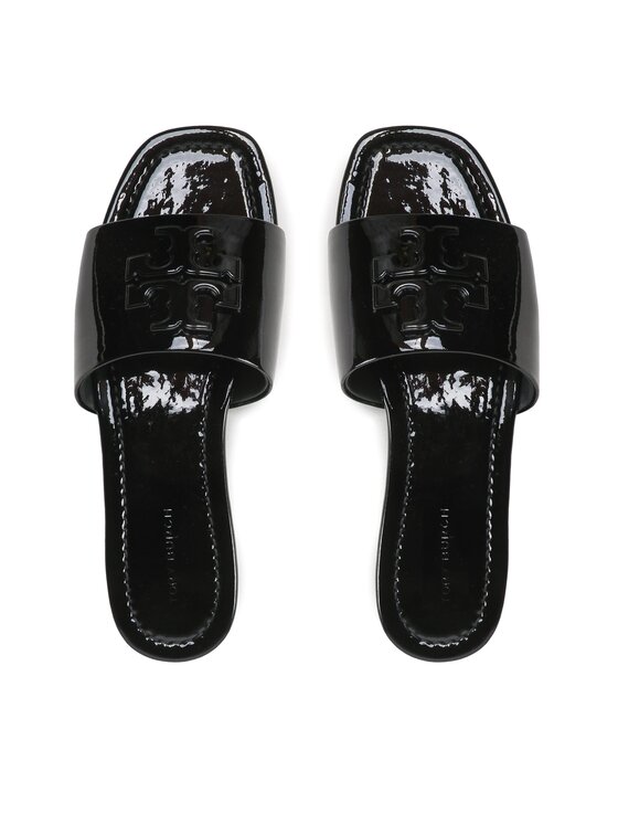 Tory Burch Tory Burch Παντόφλες Eleanor Slide Patent Leather 149266 Μαύρο