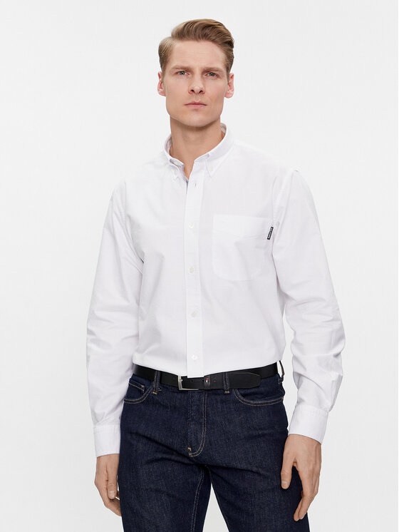 Tommy Hilfiger Košeľa Oxford Monotype MW0MW33797 Biela Slim Fit