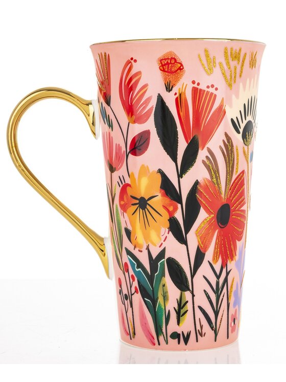 MIAhome MIAhome Kubek porcelanowy 700 ml BLUMEN Różowy