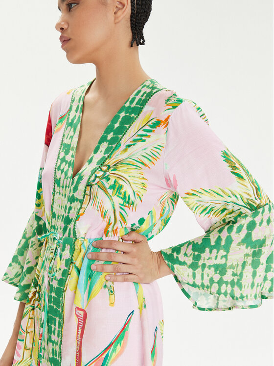 Maaji Maaji Kimono Retro Palms PT2472CPO001 Kolorowy Relaxed Fit