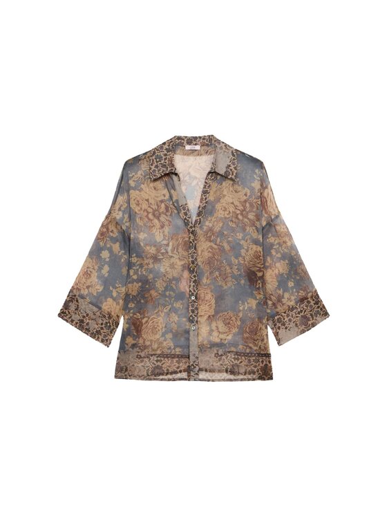 Oltre Oltre Koszula 5001E000116N0Z2 Écru Baggy Fit