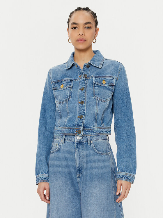 TWINSET Džínsová bunda 242TP2562 Modrá Regular Fit