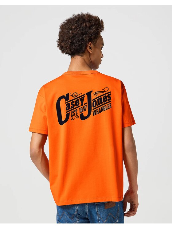 Wrangler Wrangler T-Shirt CASEY GRAPHIC TEE Pomarańczowy Regular Fit