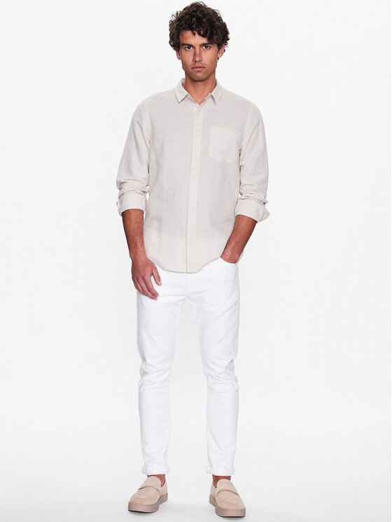 Calvin Klein Calvin Klein Srajca K10K108664 Bež Regular Fit