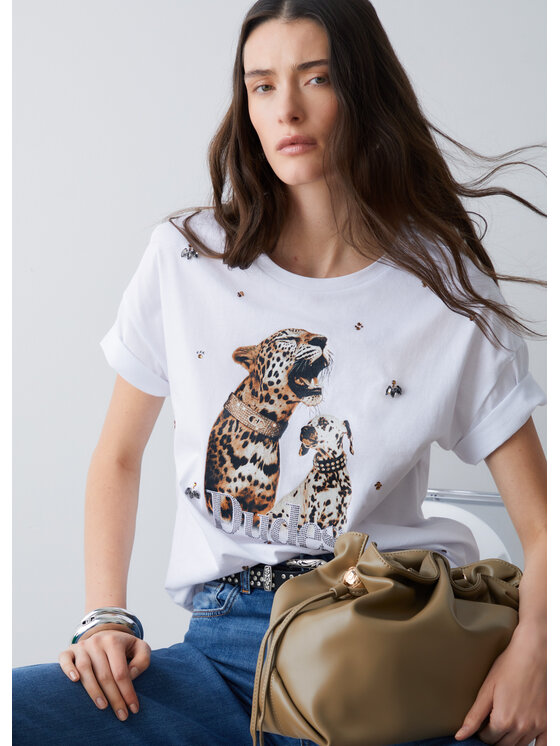Liu Jo Liu Jo T-Shirt WA6331JS904P9272 Biały Regular Fit